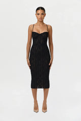 Stretch Lace Midi Dress