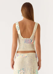 Erinah Sequin Top Yellow