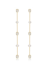Pearl and Crystal Linear Earrings