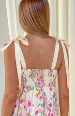 Brilliana Yellow Bloom mini Dress