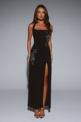 Too Hot To Miss Halter Maxi Dress Black