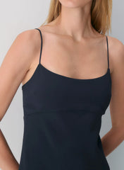 Japanese crepe strappy mini dress-dark night navy