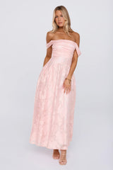 Moment Is Mine Off Shoulder Maxi Dress Pink