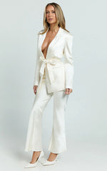 Jagger Pants - Flared Bias Cut Pants in Pearl