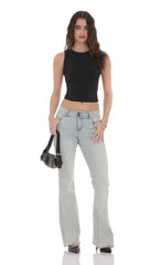 Open Back Twist Top In Black