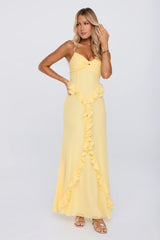 Balmy Nights Club Maxi Dress Lemon