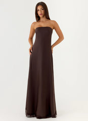 Kayleigh Strapless Maxi Dress Chocolate Torte