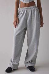 Long Embroidered Relaxed Knit Pants