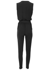 Wrap Tie Jumpsuit Jet Black