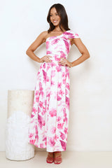 Subtle Luxe One Shoulder Maxi Dress Pink