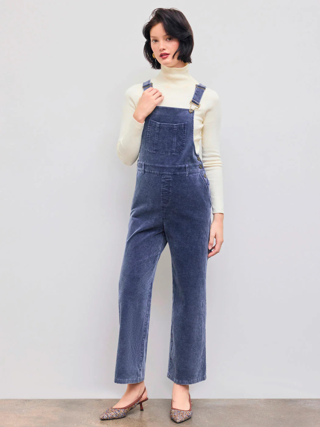 Washed Corduroy Buckle Up Pocket Jumpsuit