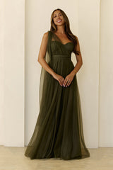 Perfect Poise Mesh Maxi Dress Olive