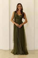Perfect Poise Mesh Maxi Dress Olive