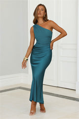 Starlit Darling Satin Maxi Dress Teal