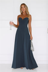 Mademoiselle Strapless Maxi Dress Teal