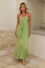 Flirt With Purpose Strapless Maxi Dress Green
