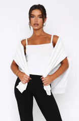 After Midnight Lace Trim Cami White
