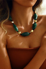 Bohemian Vintage Resin Beaded Necklace
