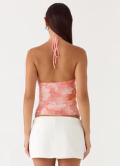 Julienne Beaded Top Coral