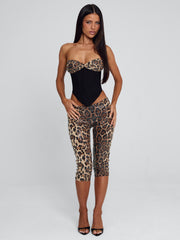 Vyorix EIRA CAPRI PANT LEOPARD SEQUIN