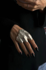 Fashionable Irregular Pleated Metal Ring