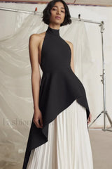 Victoria Layered Stylish Halter Gown Set