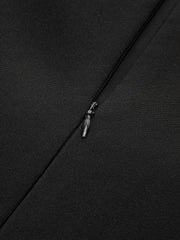 Pleated Hem Panel Asymmetric Metal Detail Mini Dress
