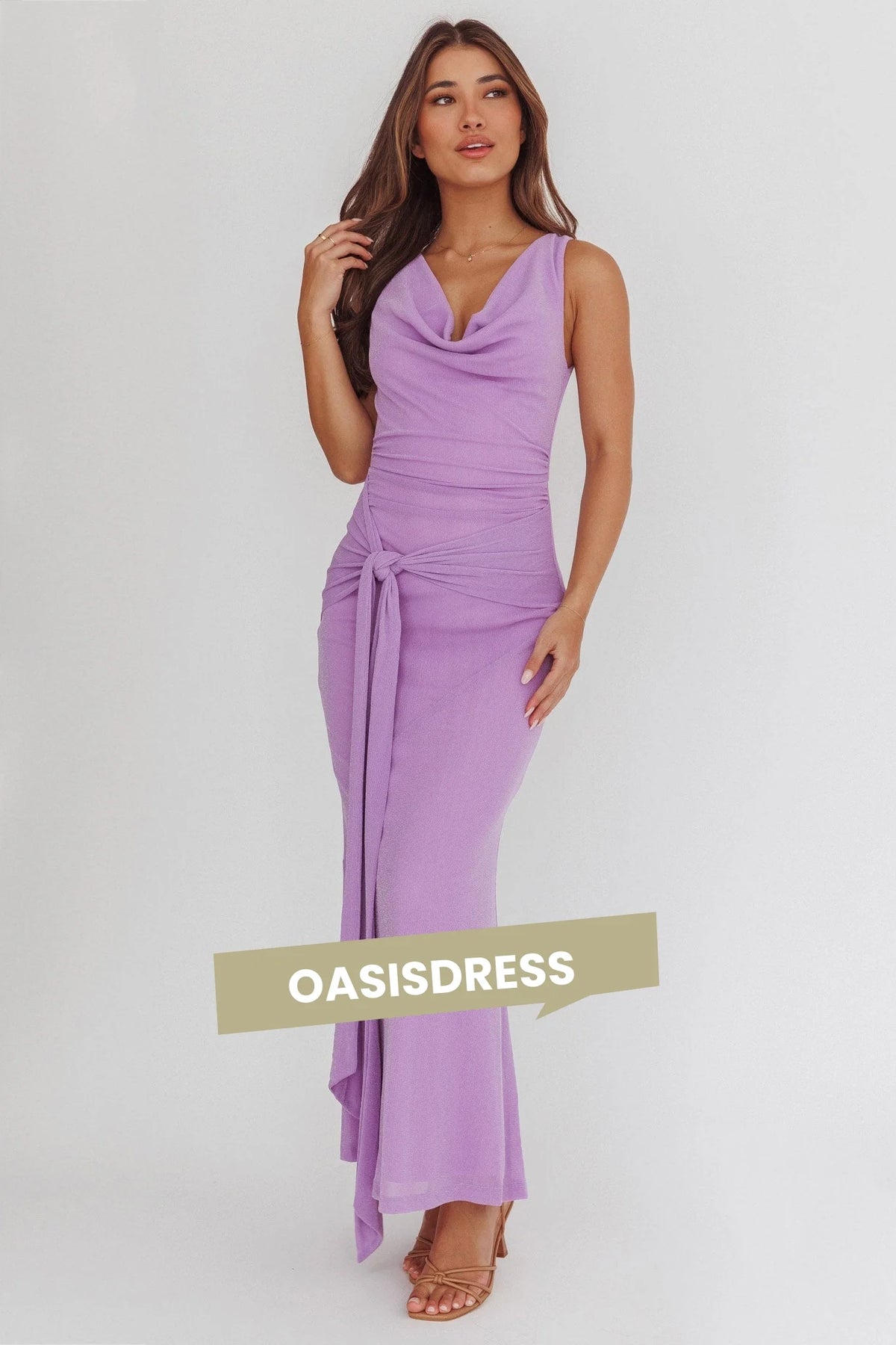Daly Waist Sash Maxi Dress Lilac