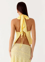 Maddox Scarf Top Lemon