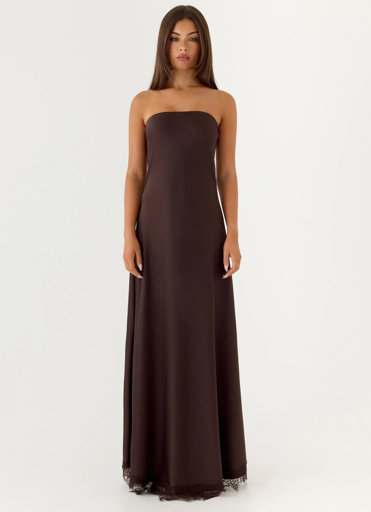 Kayleigh Strapless Maxi Dress Chocolate Torte