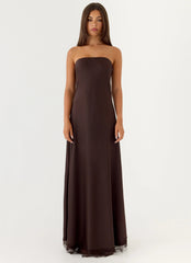 Kayleigh Strapless Maxi Dress Chocolate Torte