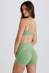 Soft Active Twist-Front Mini Shorts in Green