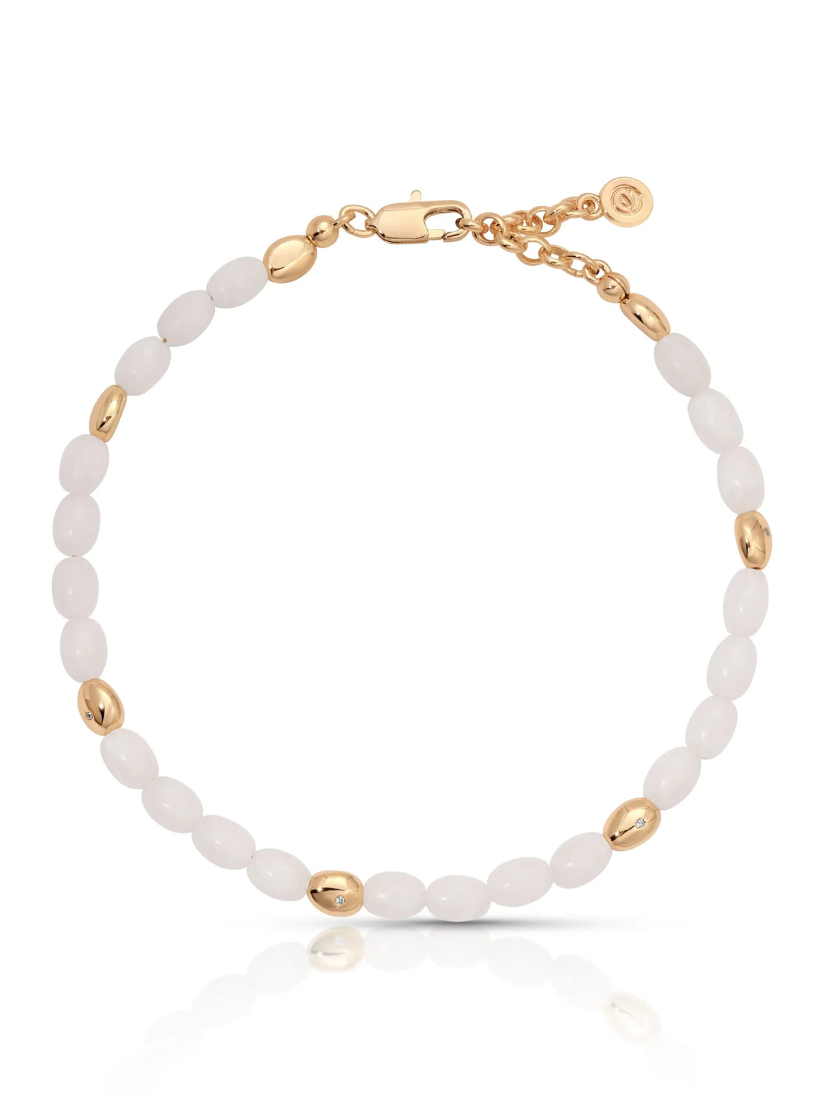 Bone Polished Pebble Anklet