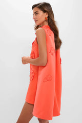 Saffron Fallon Applique Floral Mini Dress