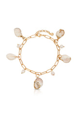 Paperclip Chain Multi-Shell Charm Anklet