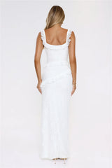 Golden Dusk Lace Maxi Dress White