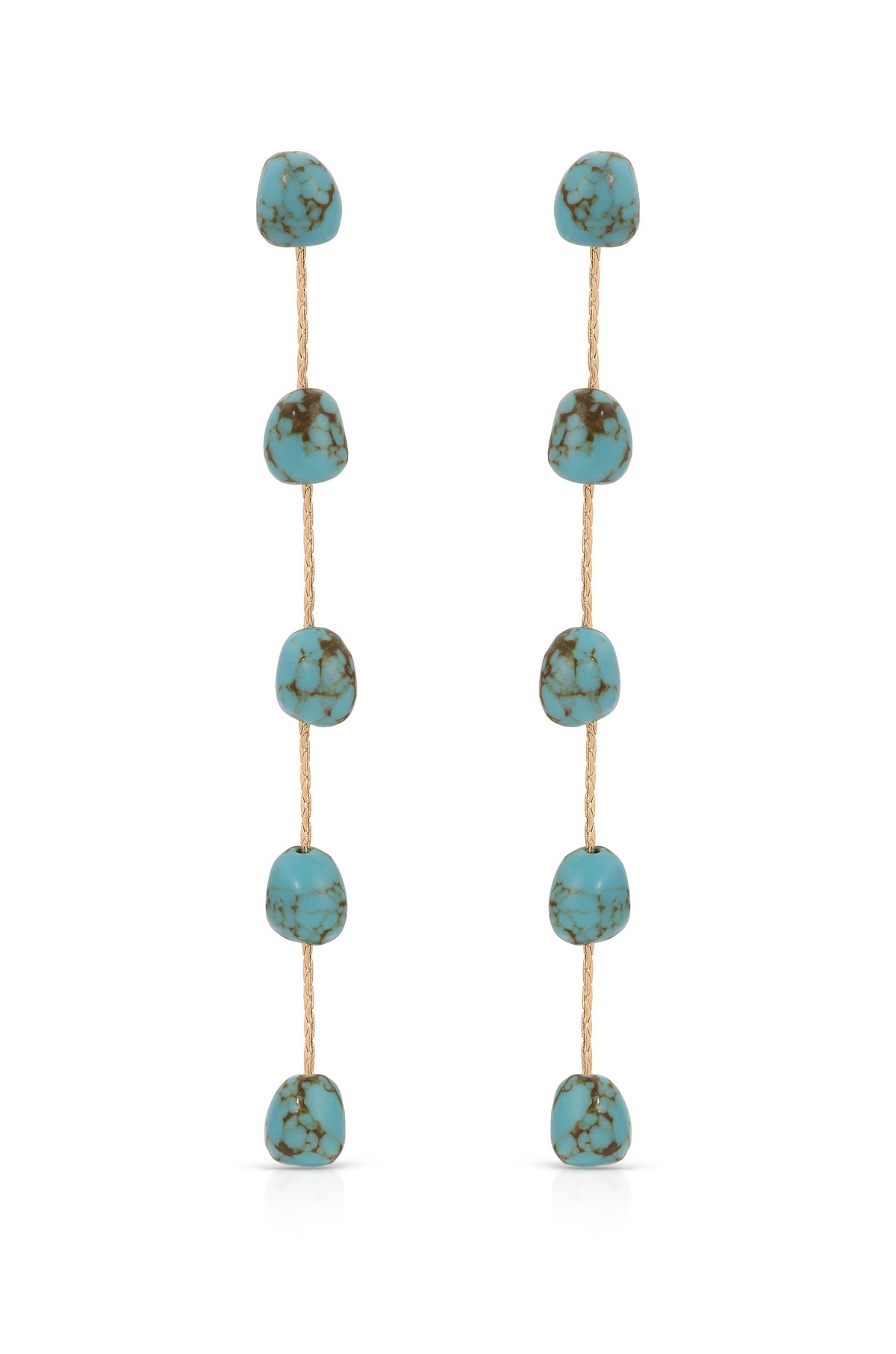 Dripping Turquoise Delicate Drop Earrings