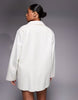 ASOS LUXE Curve sequined oversized blazer dress in white