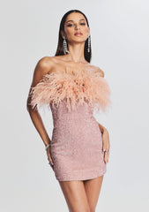 Torin Sequin Feather Dress