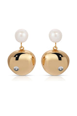 Large Pebble and Pearl Dangle Earrings