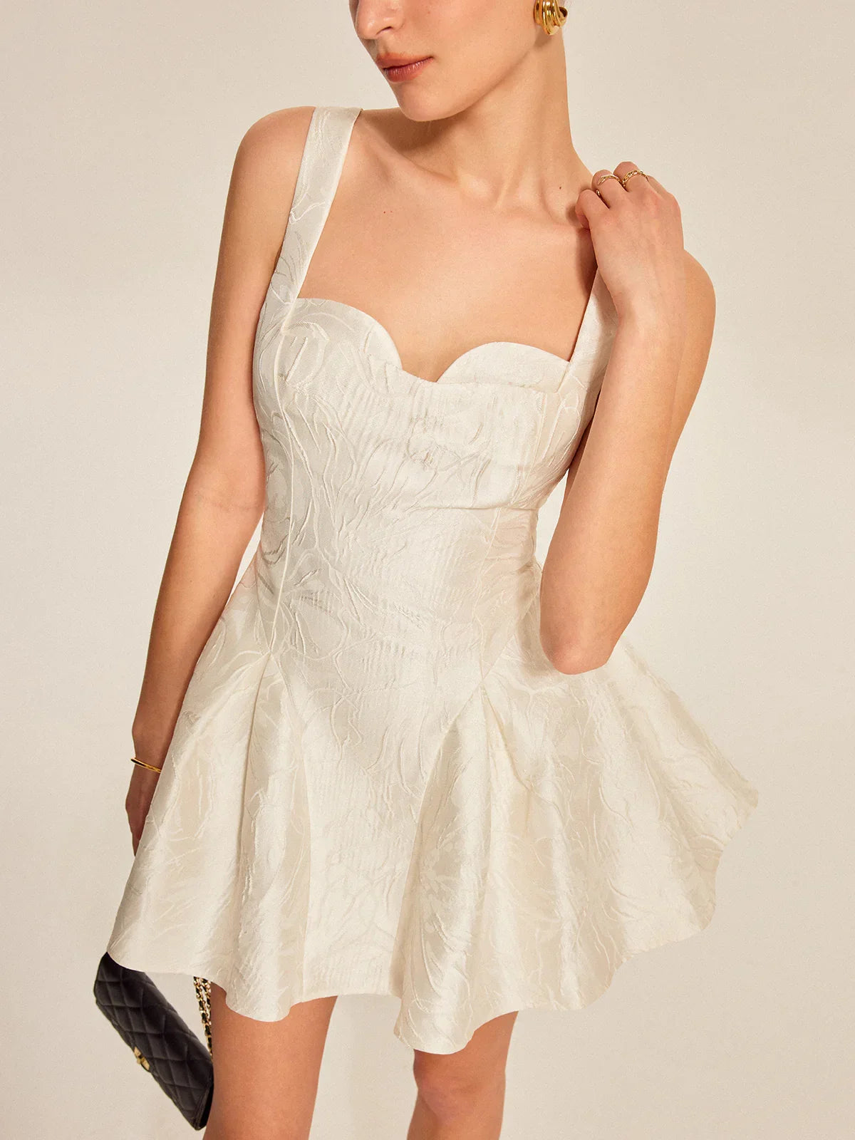 Sweetheart Neckline Flared Dress