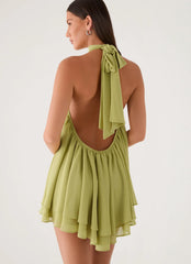 Lyrah Halter Mini Dress Lime