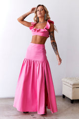 Dessert Menu Crop Top Pink