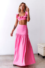 Dessert Menu Crop Top Pink
