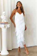To Be Desired Midi Dress White