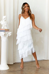 To Be Desired Midi Dress White