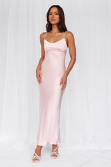 HELLO MOLLY The Samara Satin Maxi Dress Pink