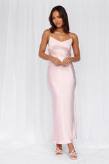 HELLO MOLLY The Samara Satin Maxi Dress Pink