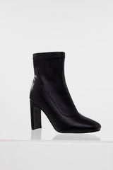 Winter Spotlight Sock Ankle Boots Black PU