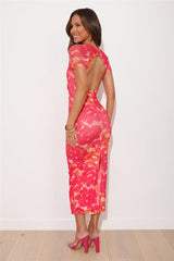Girl Is Bright Mesh Maxi Dress Pink